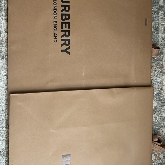 1 Burberry Authentic Tan Brown Shopping Paper Bag Gift Tote Small 12"x8"x3.5" - Picture 3 of 3